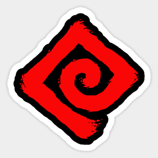 Spiral in a square: red Sticker